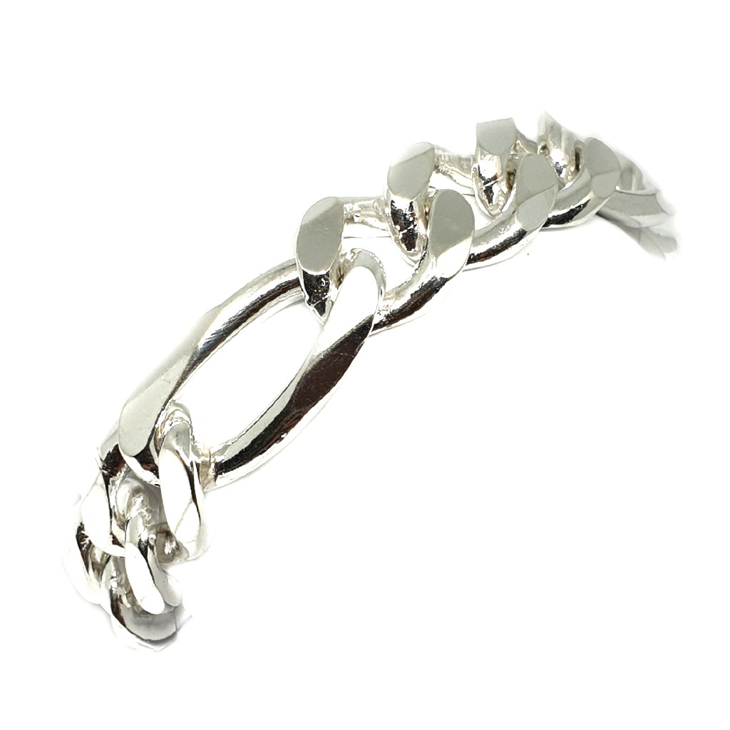 925 italy silver diamond cut curb bracelet 65mm