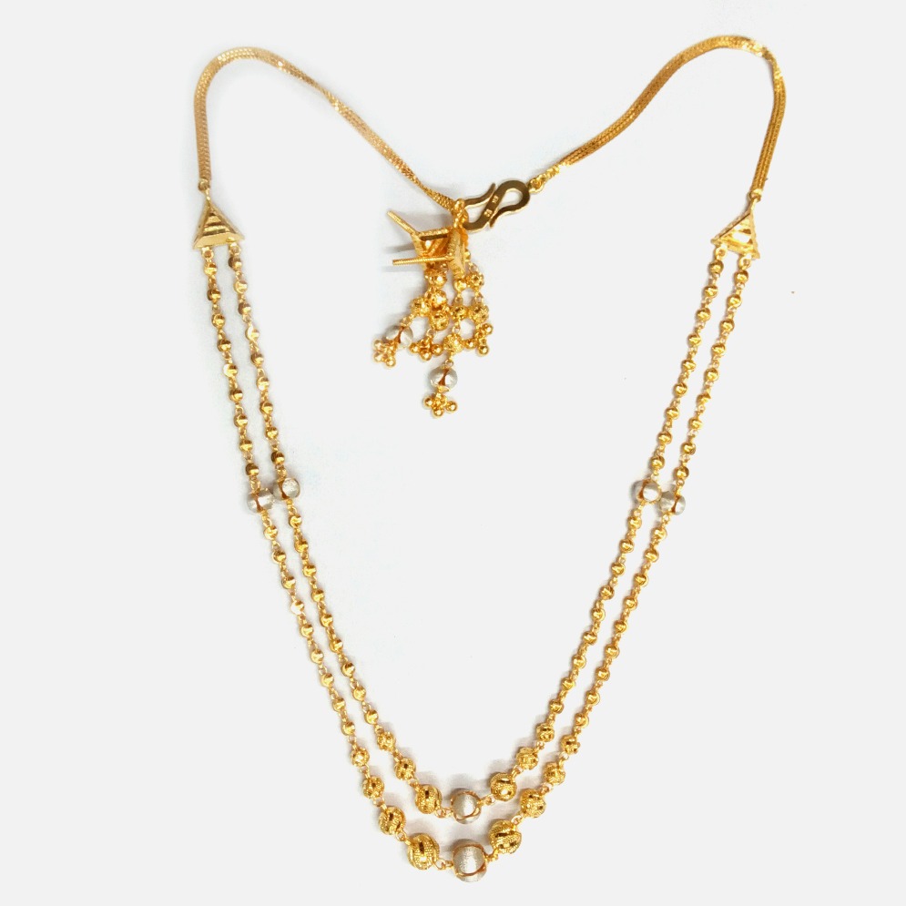 916 gold fancy 2 layer necklace set 