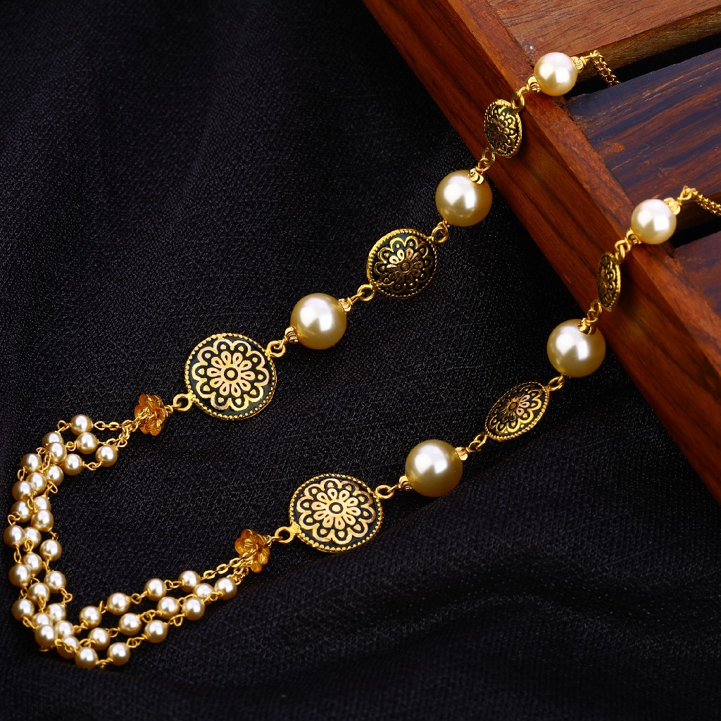 916 Gold Hallmark Fancy Antique Chain Mala AC191