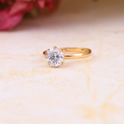 18ct Rose gold Solitaire Ladies Ring