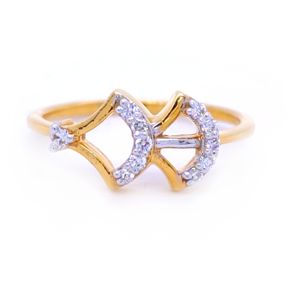 Miraculous double curve diamond ring