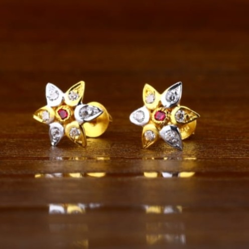 22 carat gold fancy ladies diamonds earrings RH-LE370