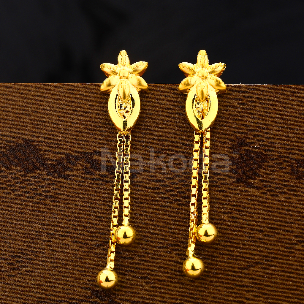 916 Gold Ladies Fancy Plain Earring LPE314