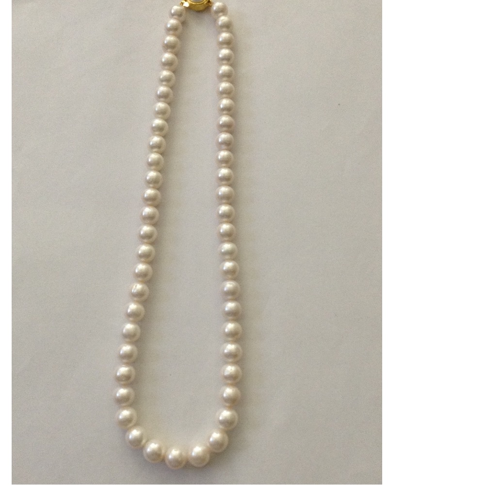 Freshwater white round pearls strand JPM0096