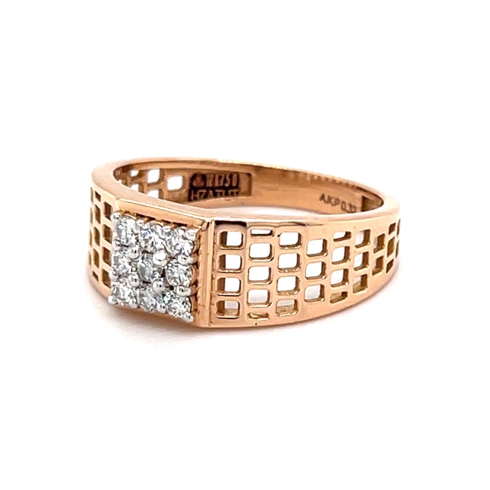 Fancy Mens Ring in Rose Gold for Everyday Wear