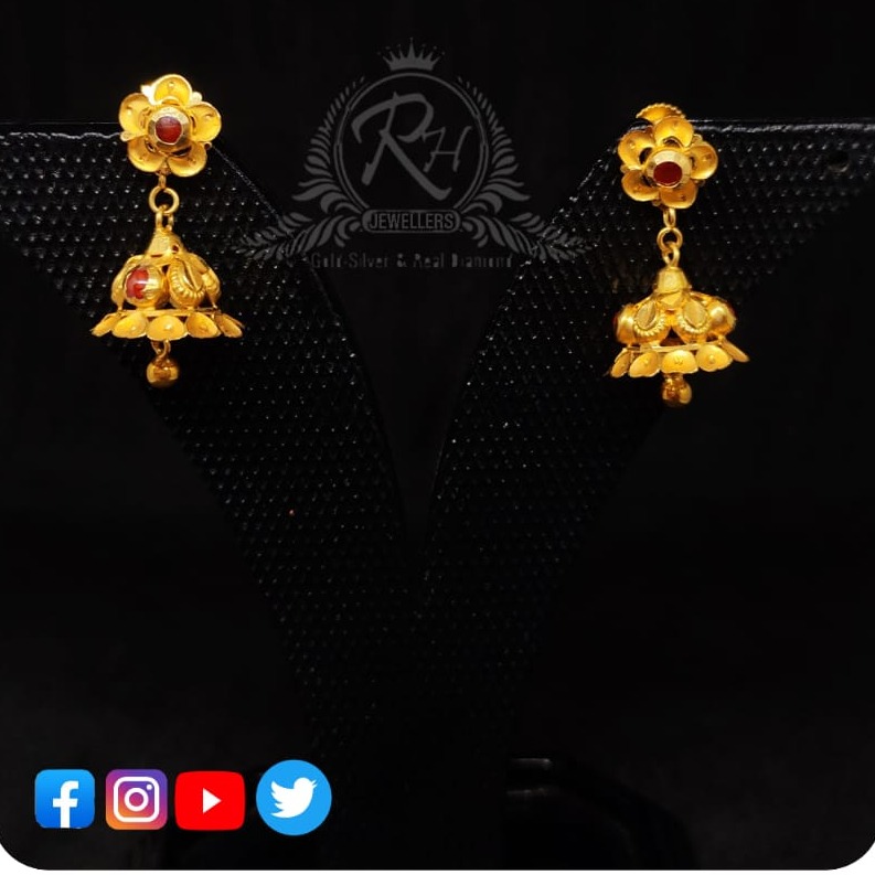 22 carat gold classical earrings ladies jhumka RH-ER600