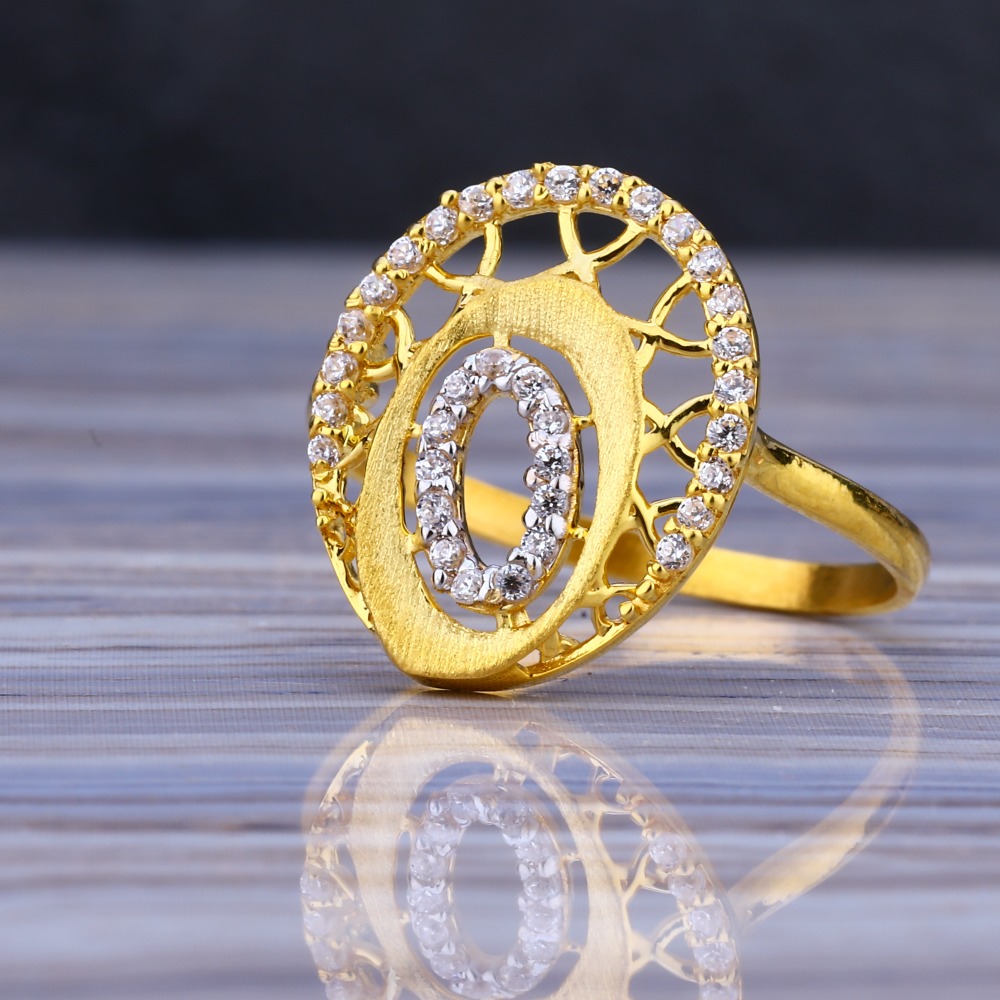 22CT Gold Cz Hallmark Gorgeous Ladies Long Ring LLR189