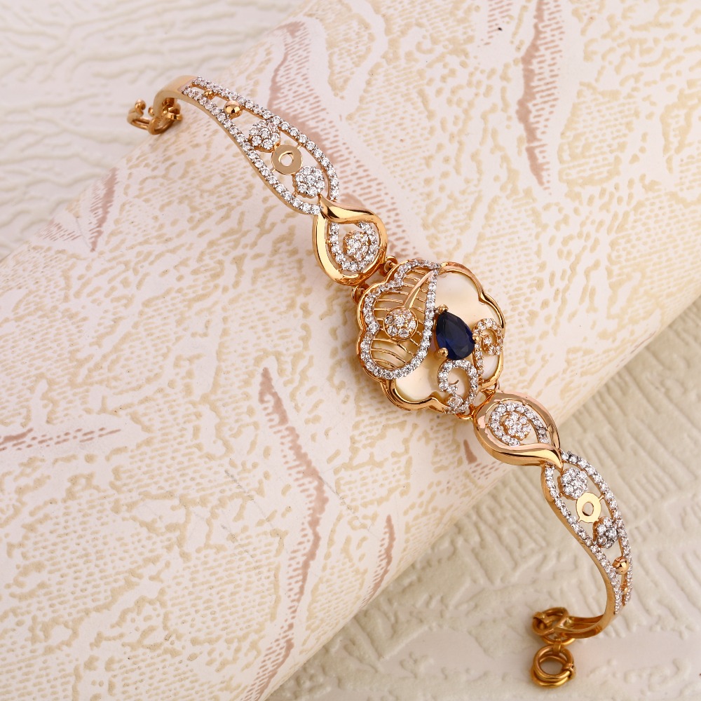 750 Rose Gold Fancy CZ Bracelet RLKB168
