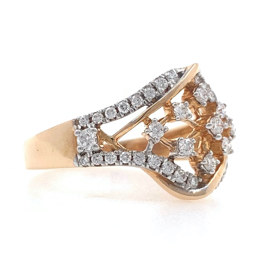 18kt / 750 rose gold fancy diamond ring for ladies 9lr96
