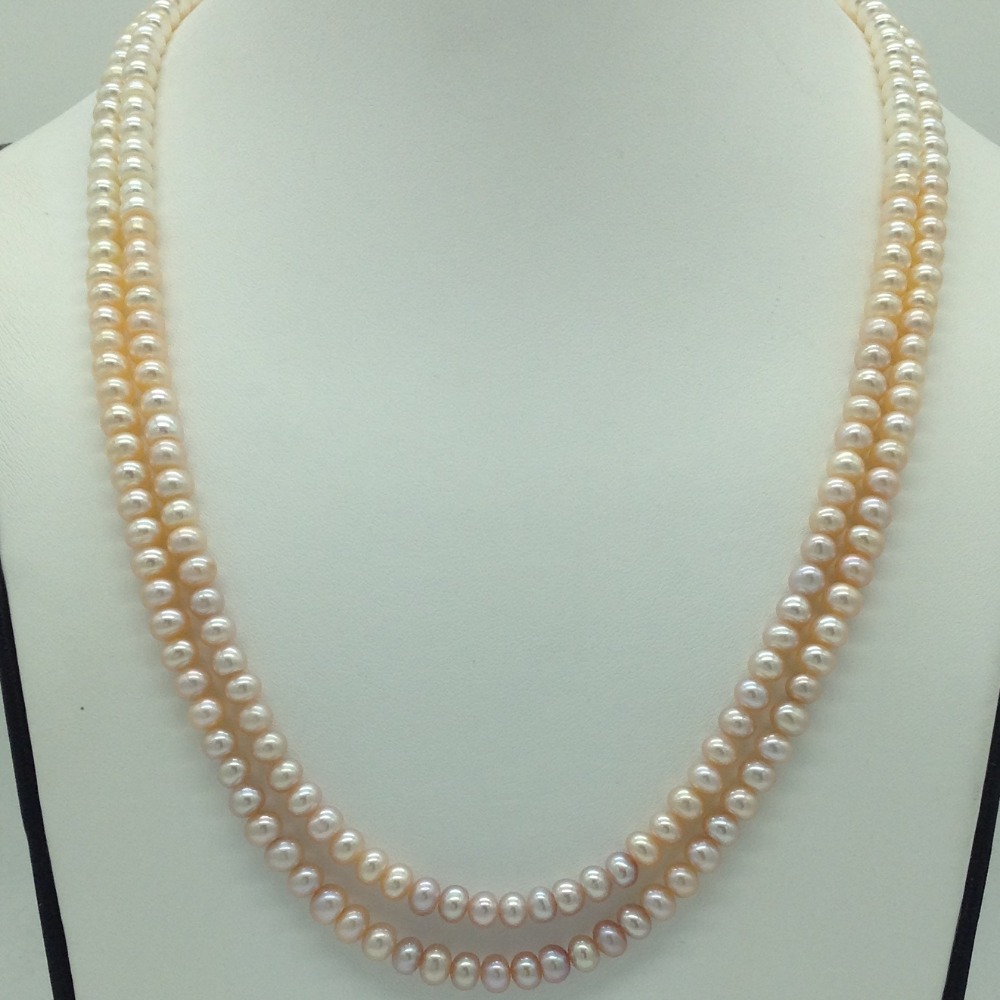 Multicoloured Shaded Flat Pearls 2 Layers Necklace JPM0366