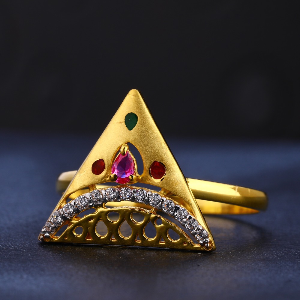 916 cz gold hallmark delicate women's ring lr771
