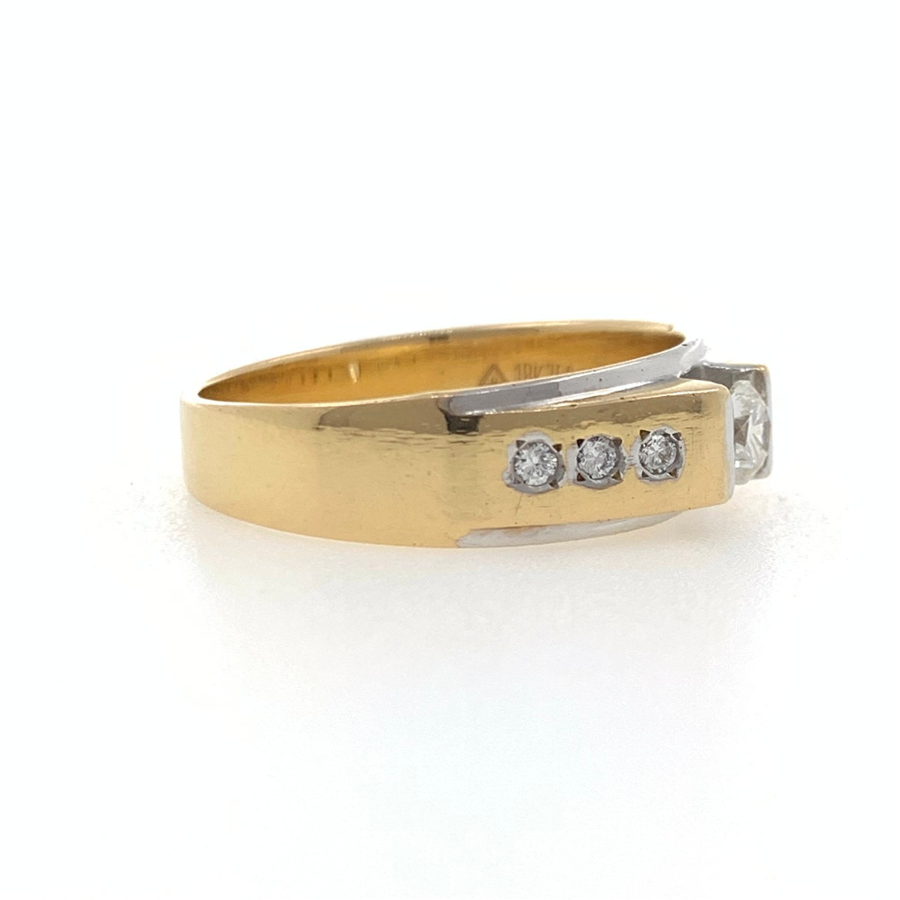 18kt yellow gold engagement solitaire diamond band ring 7gr49