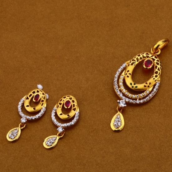 22 carat gold ladies pendants set RH-PS508