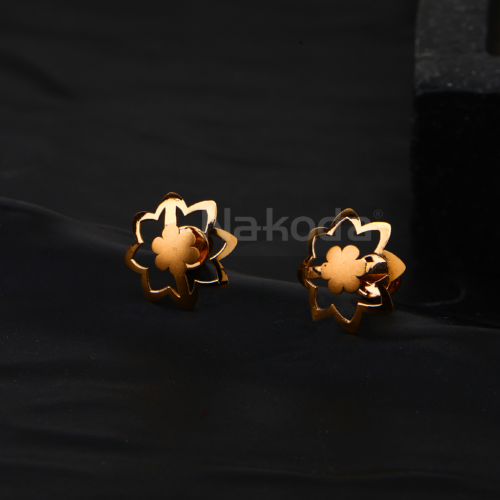 750 Rose Gold Designer Ladies CZ Earring RE267