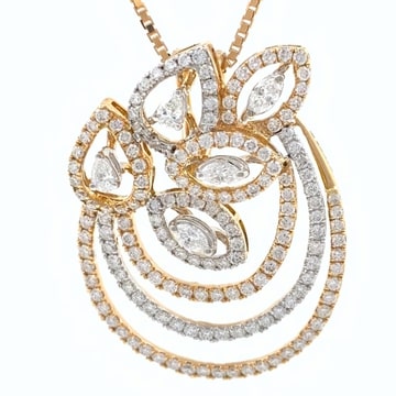 750 gold diamond unique designer pendant set