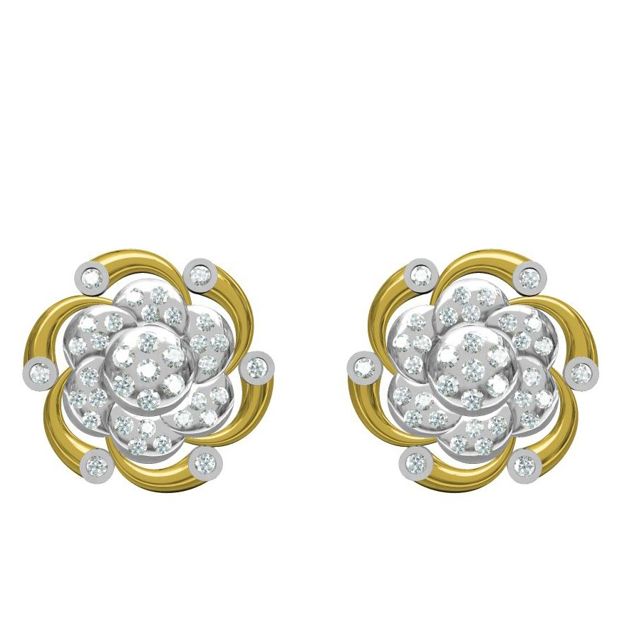 916 cz diamond gold earrings