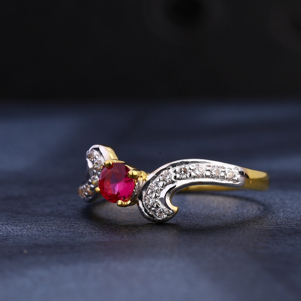 22KT CZ Hallmark Delicate  Women's Gold Ring LR1095