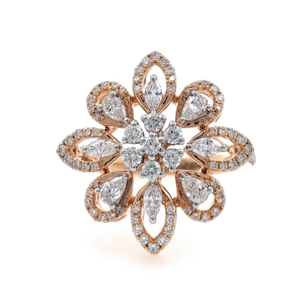 Buy quality Delicately Designed Flower Ring with Fancy Shaped Design ...