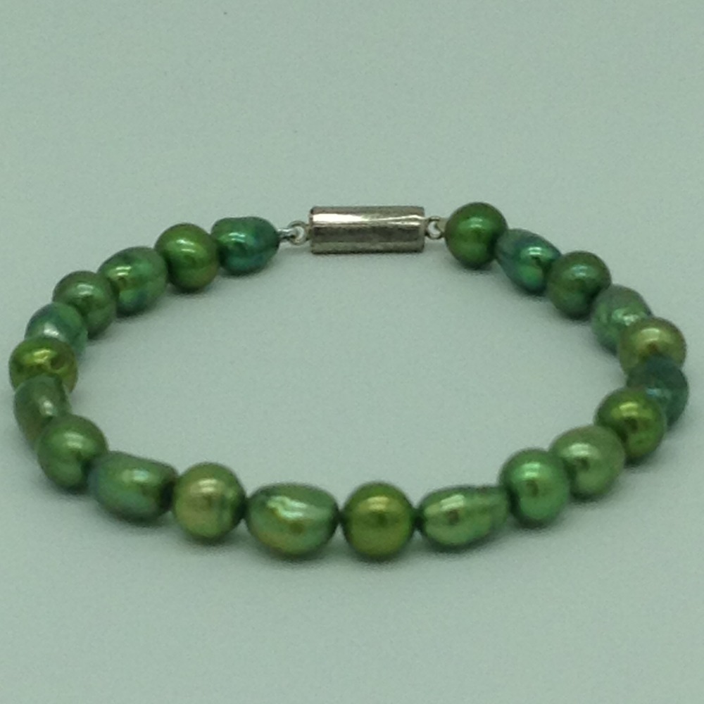 Green Oval Pearls 1 Layers Bracelet JBG0183