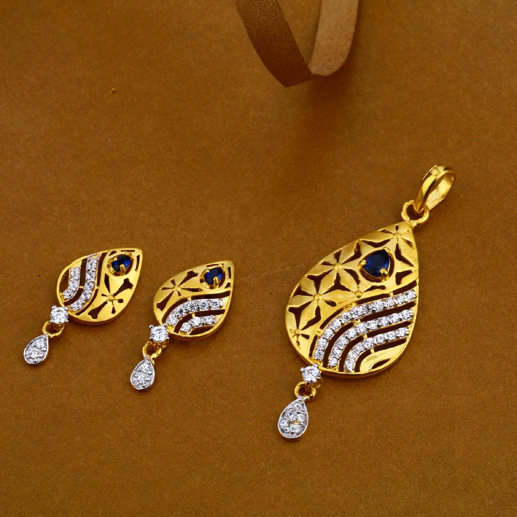 916 Gold Classic Ladies Pendant Set FPS16