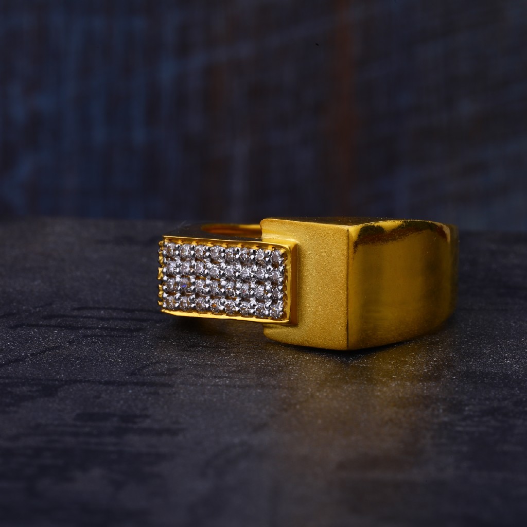 22KT Gold Classic Cz Hallmark Mens Ring MR530