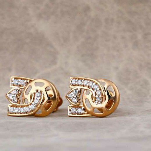 18 Carat Rose Gold Classical Ladies Earrings RH-LE692