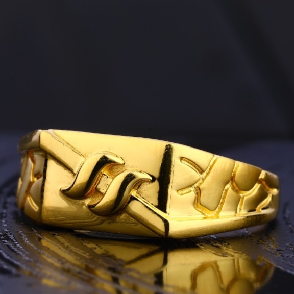 22 carat gold stylish plain gents rings RH-GR621