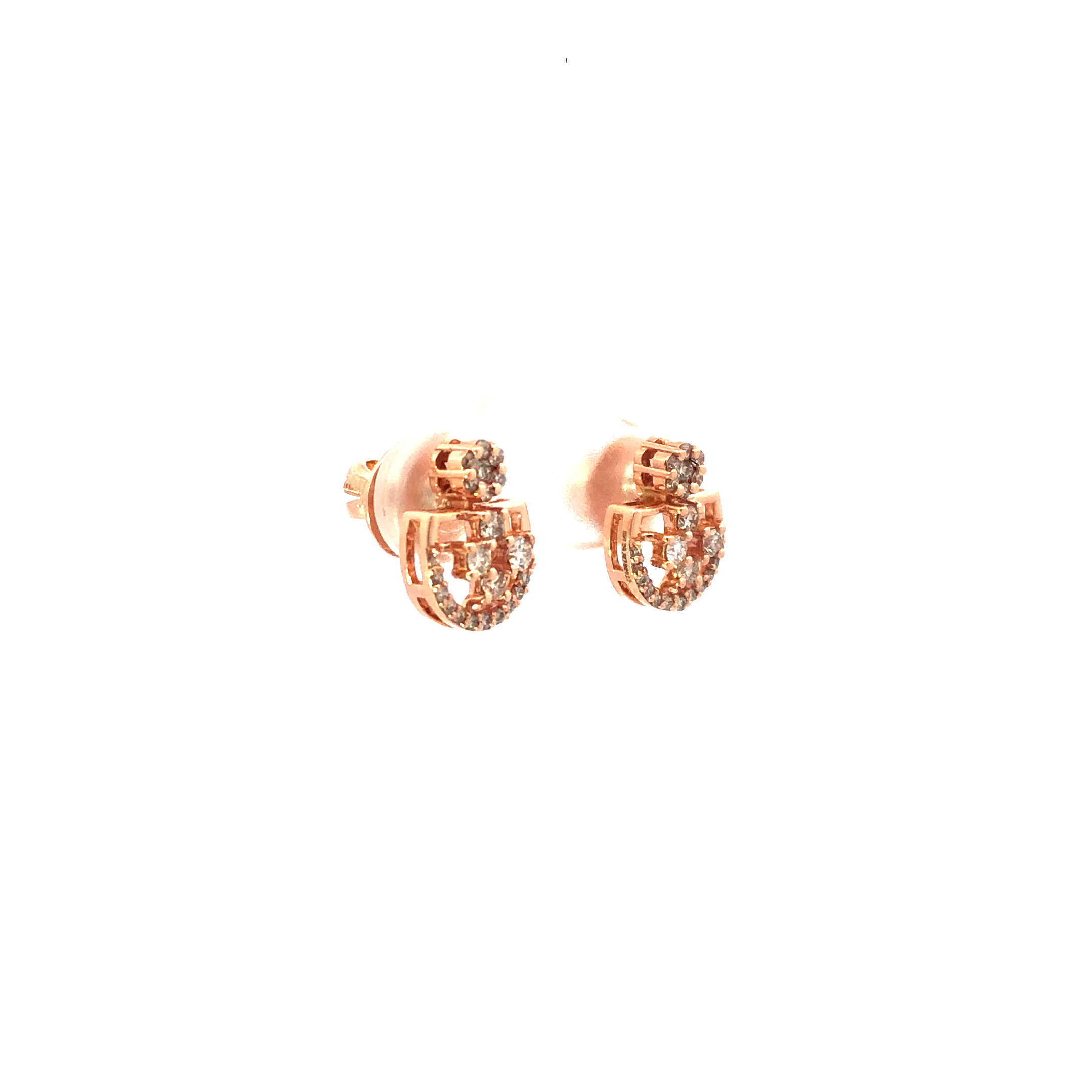 14kt diamond striking stud earrings in rosegold