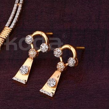 750 Rose Gold CZ Ladies Exclusive Necklace Set RN394