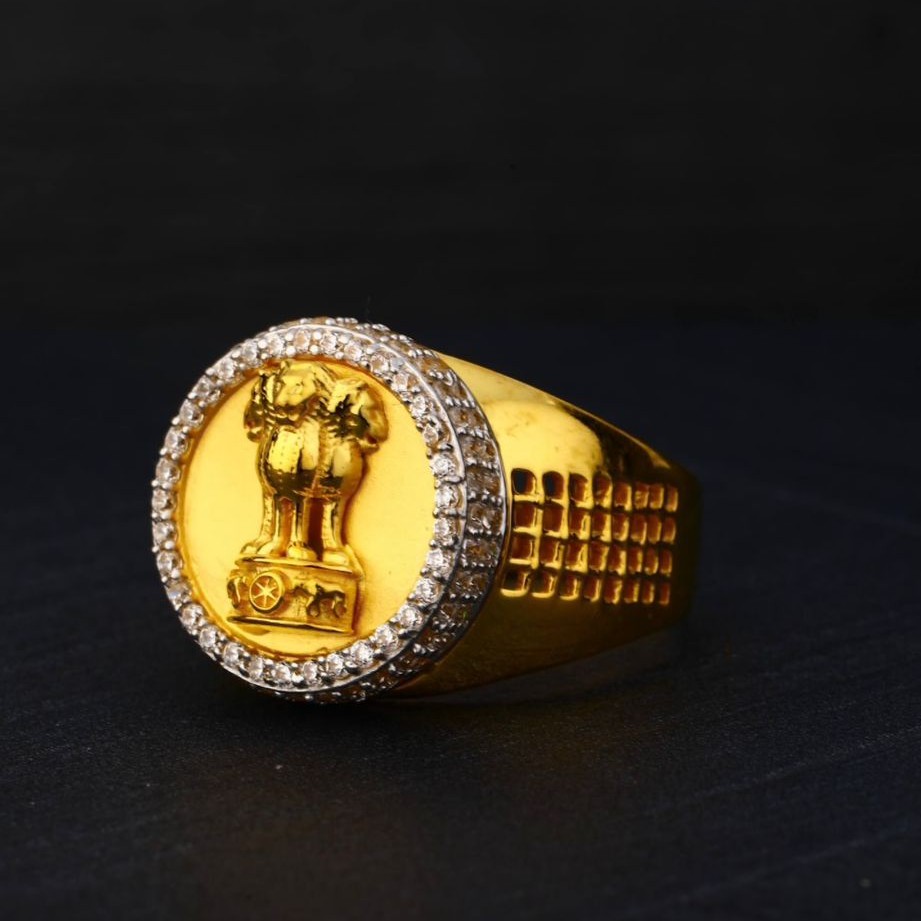 22Kt Gold Ashok Stambh Design Ring