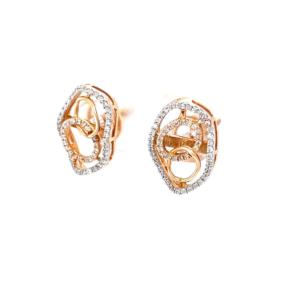 Circular diamond earrings with up & down oval boarder 9top101