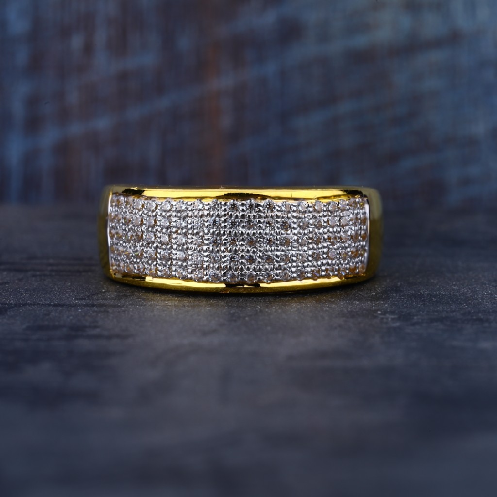 Mens 22K Designer Gold Cz Ring-MR88
