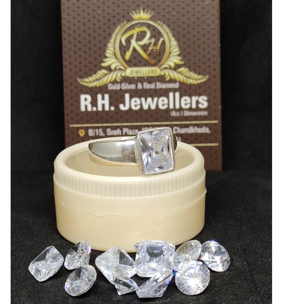 silver real diamond shukra ring RH-SR606