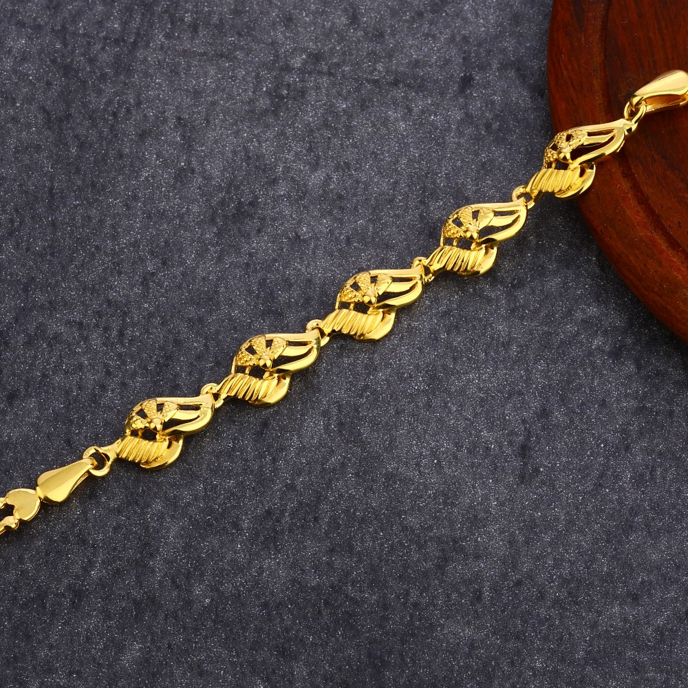 916 Gold Classic Hallmark Plain Bracelet LPBR37