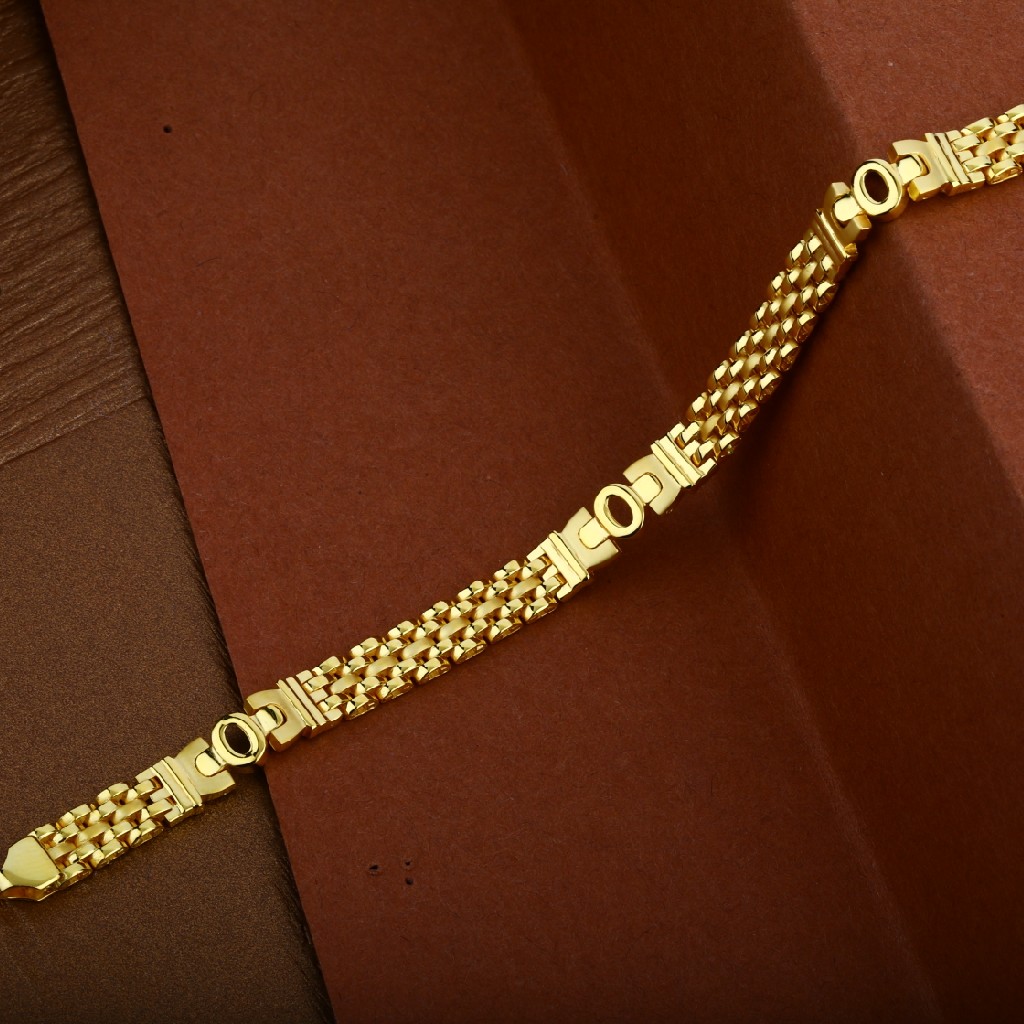 Mens 916 Gold Cartier Daily Wear Cz Bracelet-MCRB22