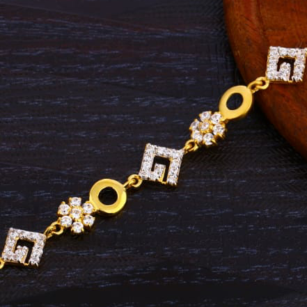 916 Gold Ladies CZ Delicate Bracelet LB374