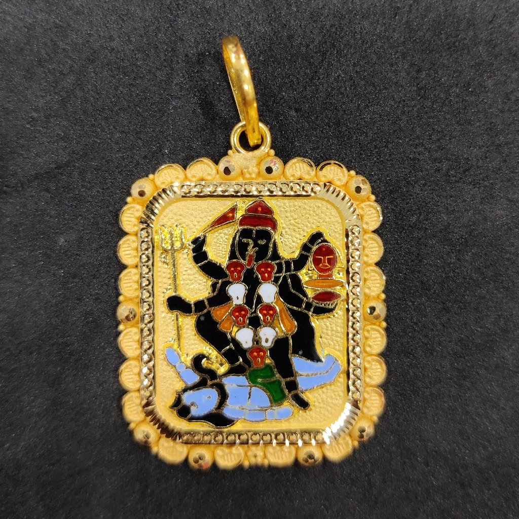 Buy quality 916 Gold Fancy Gent's Mahakali Minakari Pendant in ...