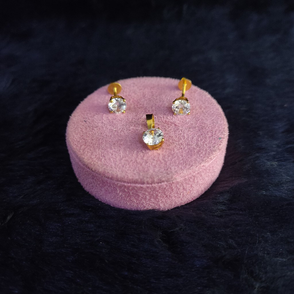 22KT/916 FANCY DIAMOND PENDENT BUTTI SET GPBS-104