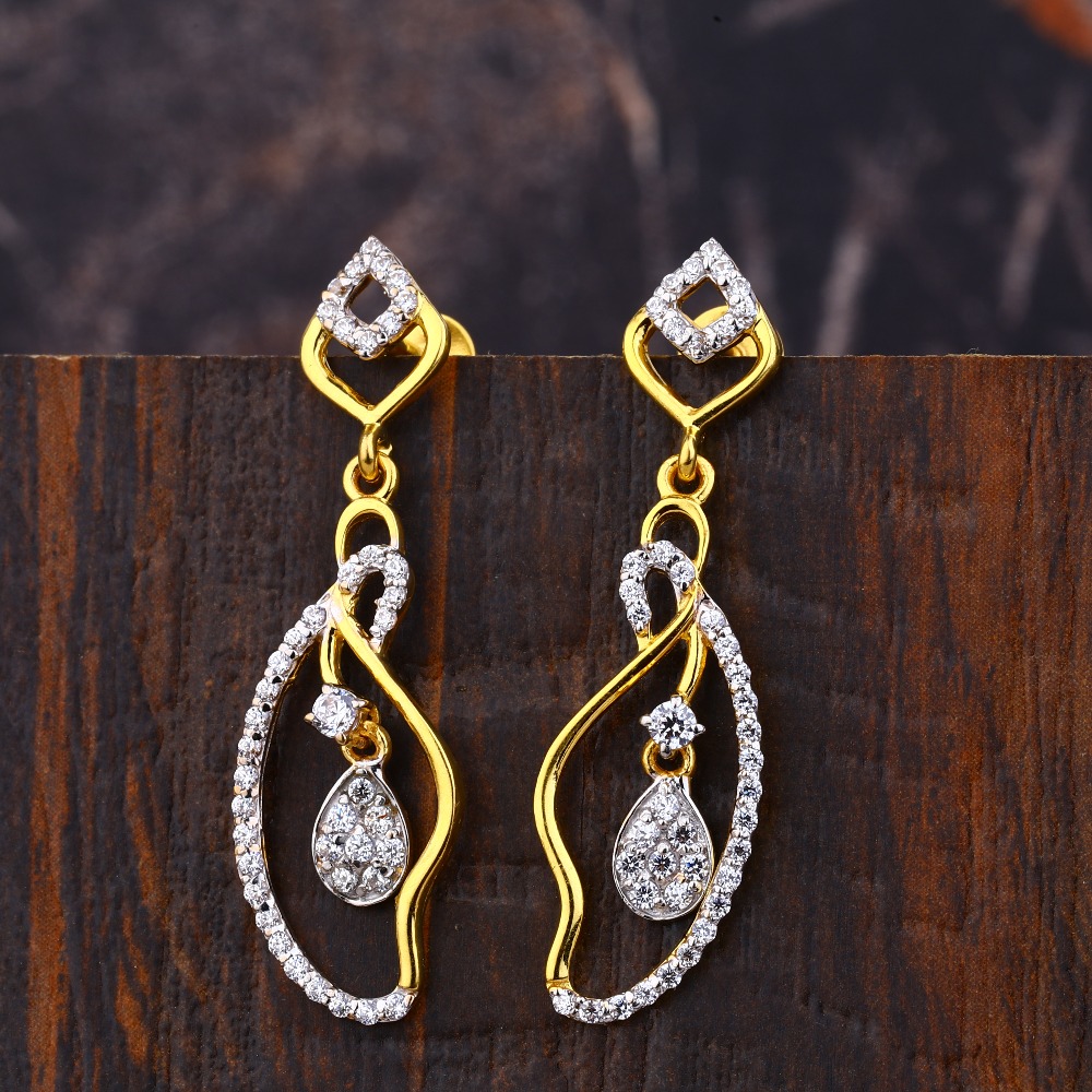 Ladies 916 Gold Daily Wear Earrings -LFE170