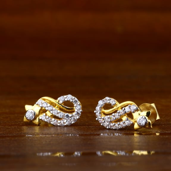 22KT Gold CZ Hallmark Fancy Ladies Tops Earrings LTE244