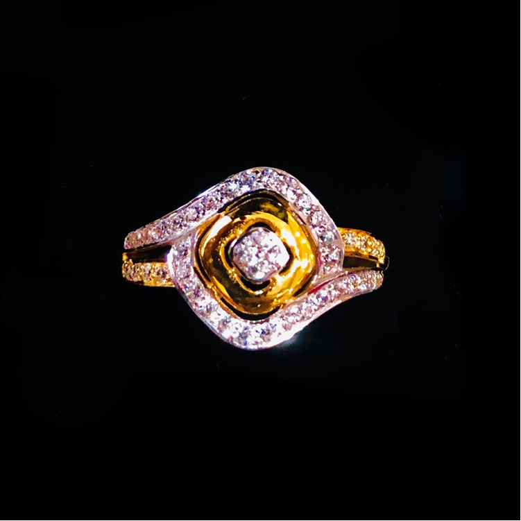 22KT Gold Classic CZ Diamond Ladies Ring