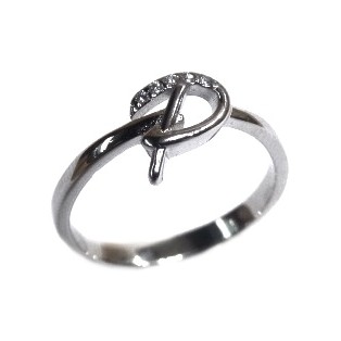925 Sterling Silver Alphabet (Letter P) Ring MGA - LRS1543