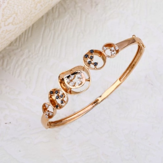 22 carat rose gold hallmark classic ladies kada bracelet RH-LB606