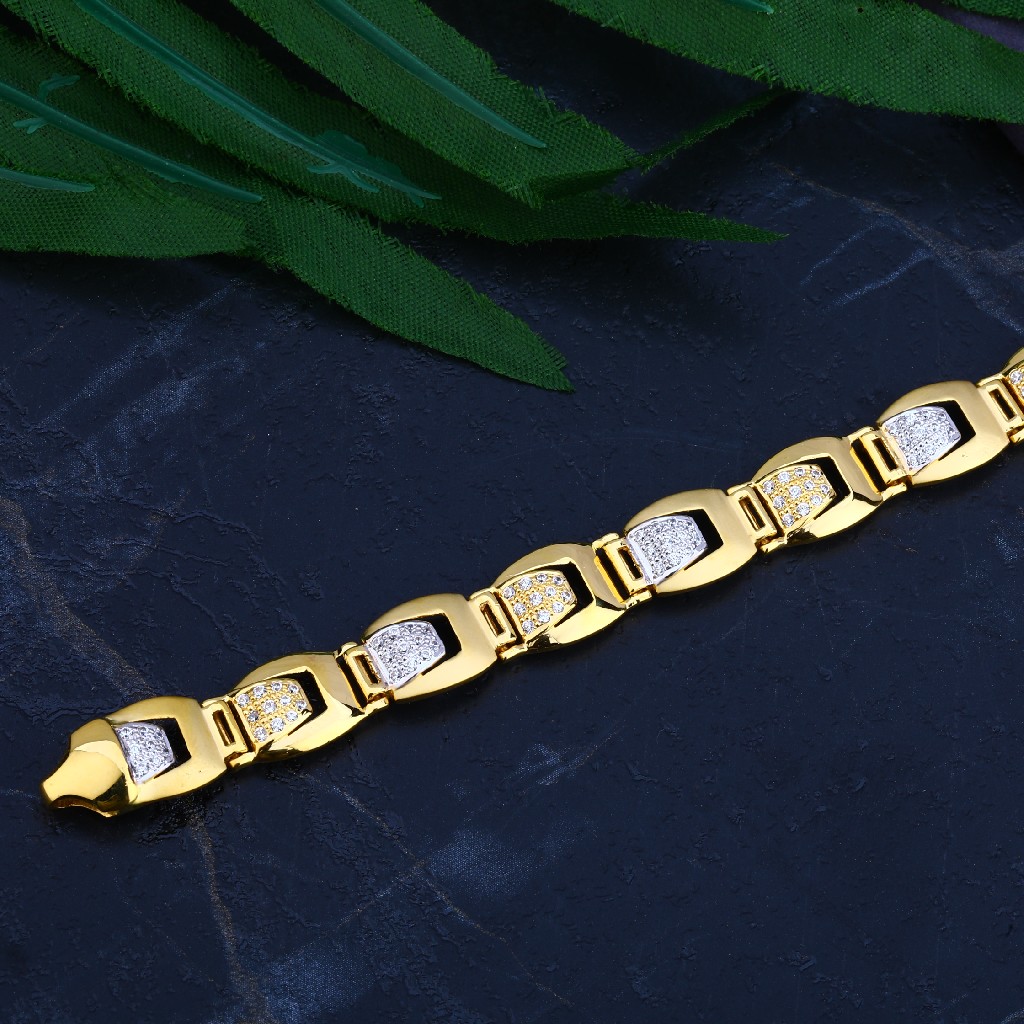 Mens Gold 916 Bracelet-MCB50