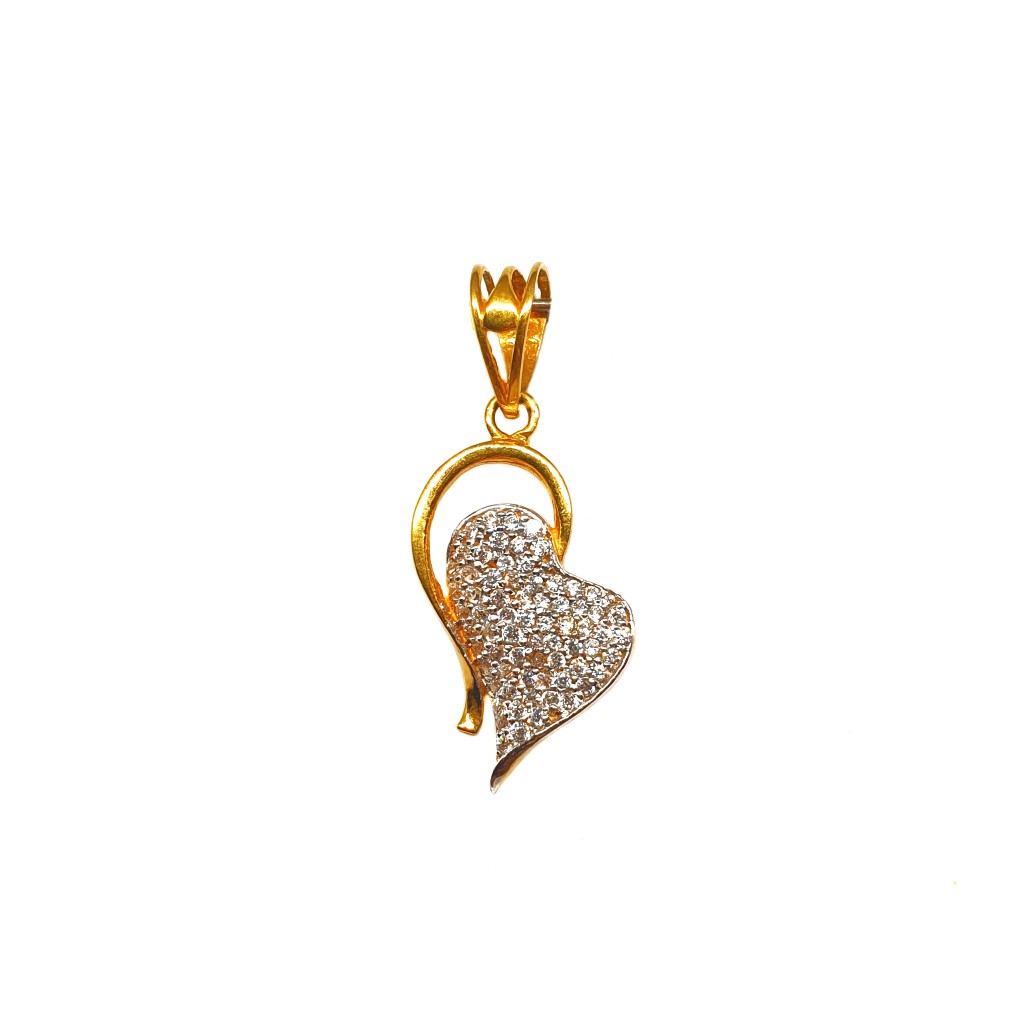 22K Gold Heart Shaped Modern Pendant MGA - PDG0104