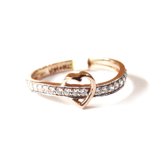 18k rose gold heart shape ring mga - rgr0027