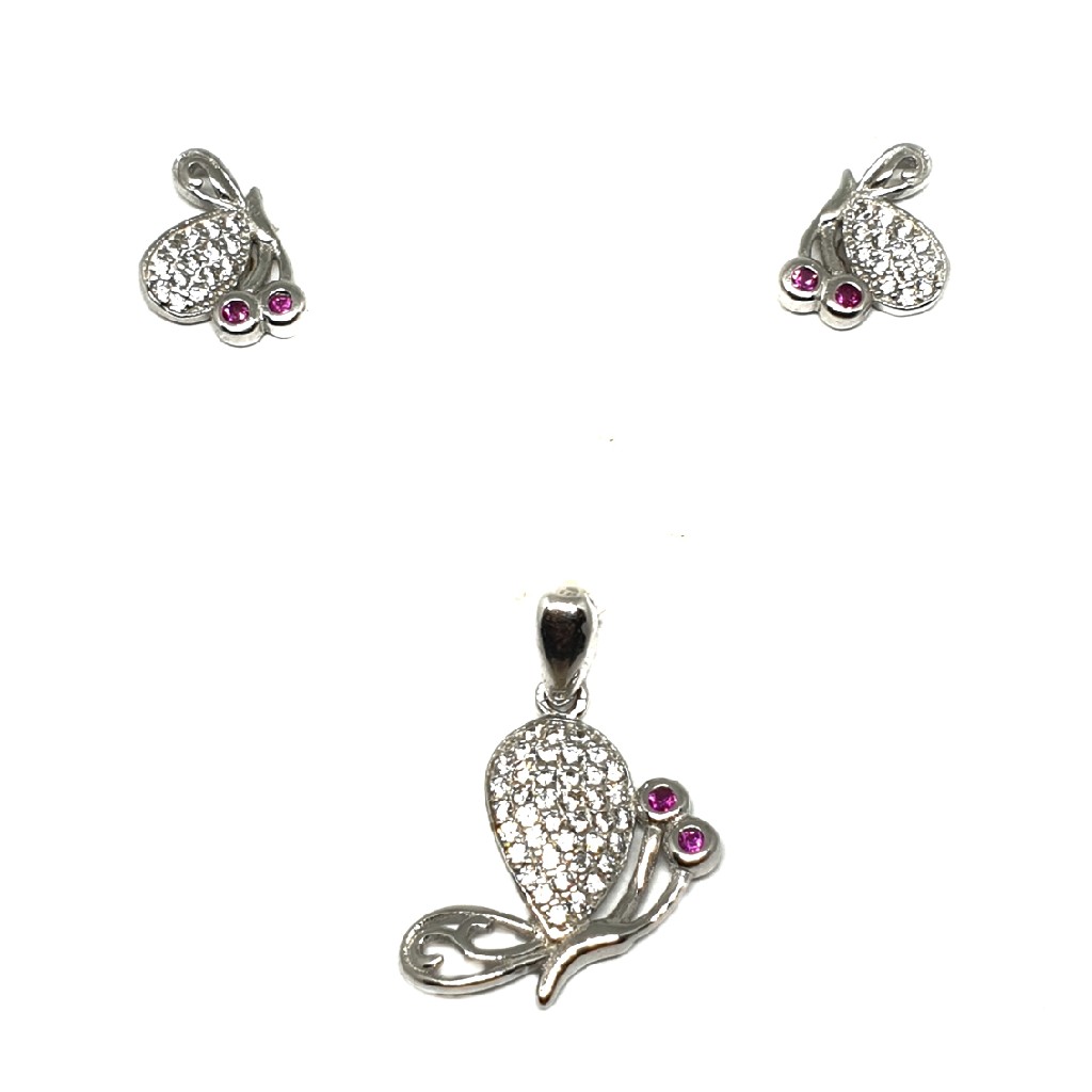 925 Sterling Silver Butterfly Shaped Pendant Set MGA - PTS0085