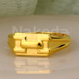 916 Gold CZ Mens Fancy Plain Ring MPR181