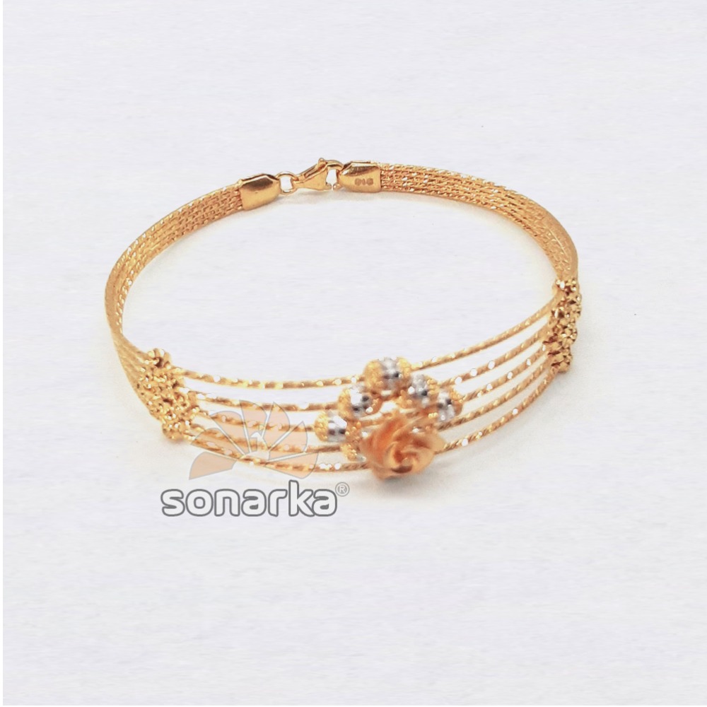 18k Floral CZ Rose Gold Bracelet SK - R001