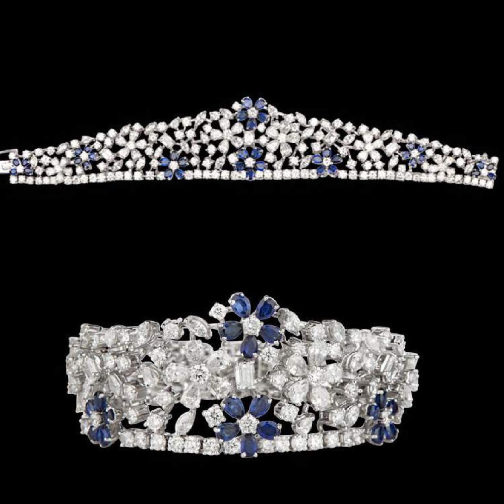 Diamonds and Blue Sapphires Bracelet JSJ0149